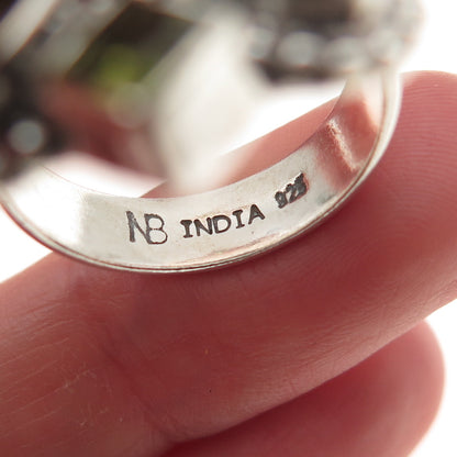 Nicky Butler 925 Sterling Silver Vintage Real Druzy & Multi-Gem Ring Size 8