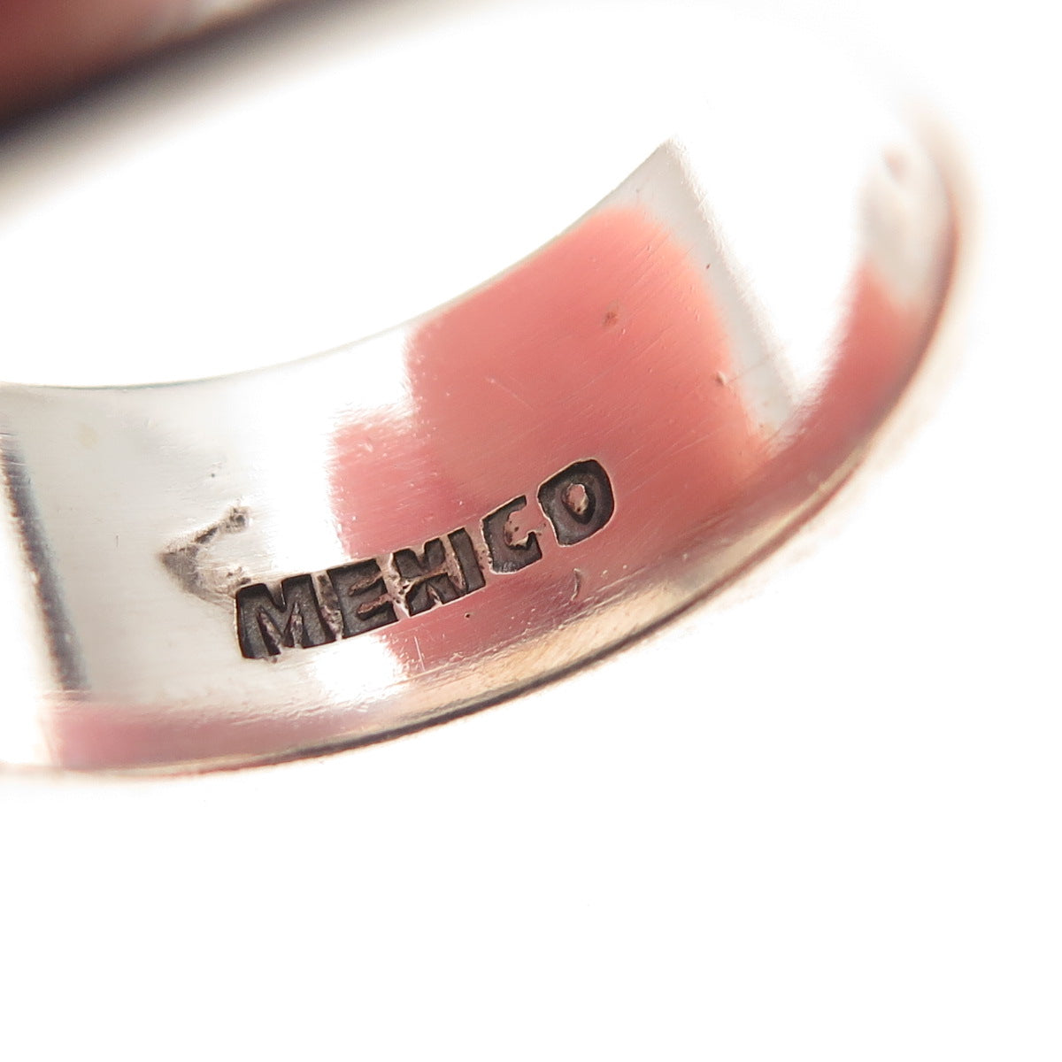925 Sterling Silver Vintage Mexico Modernist Geometric Oxidized Ring Size 7.5