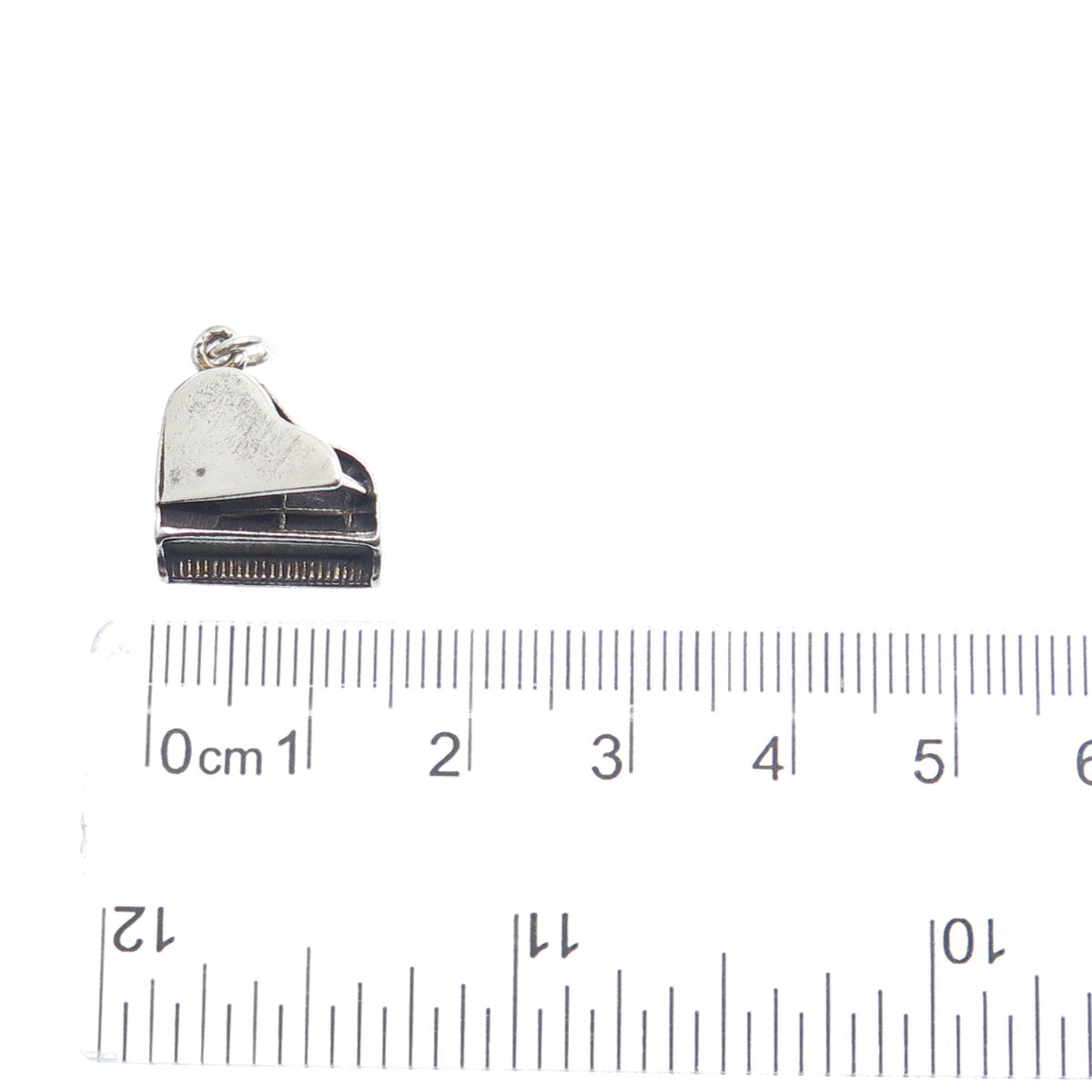 SUNWEST 925 Sterling Silver Vintage Grand Piano Minimalist 3D Charm Pendant