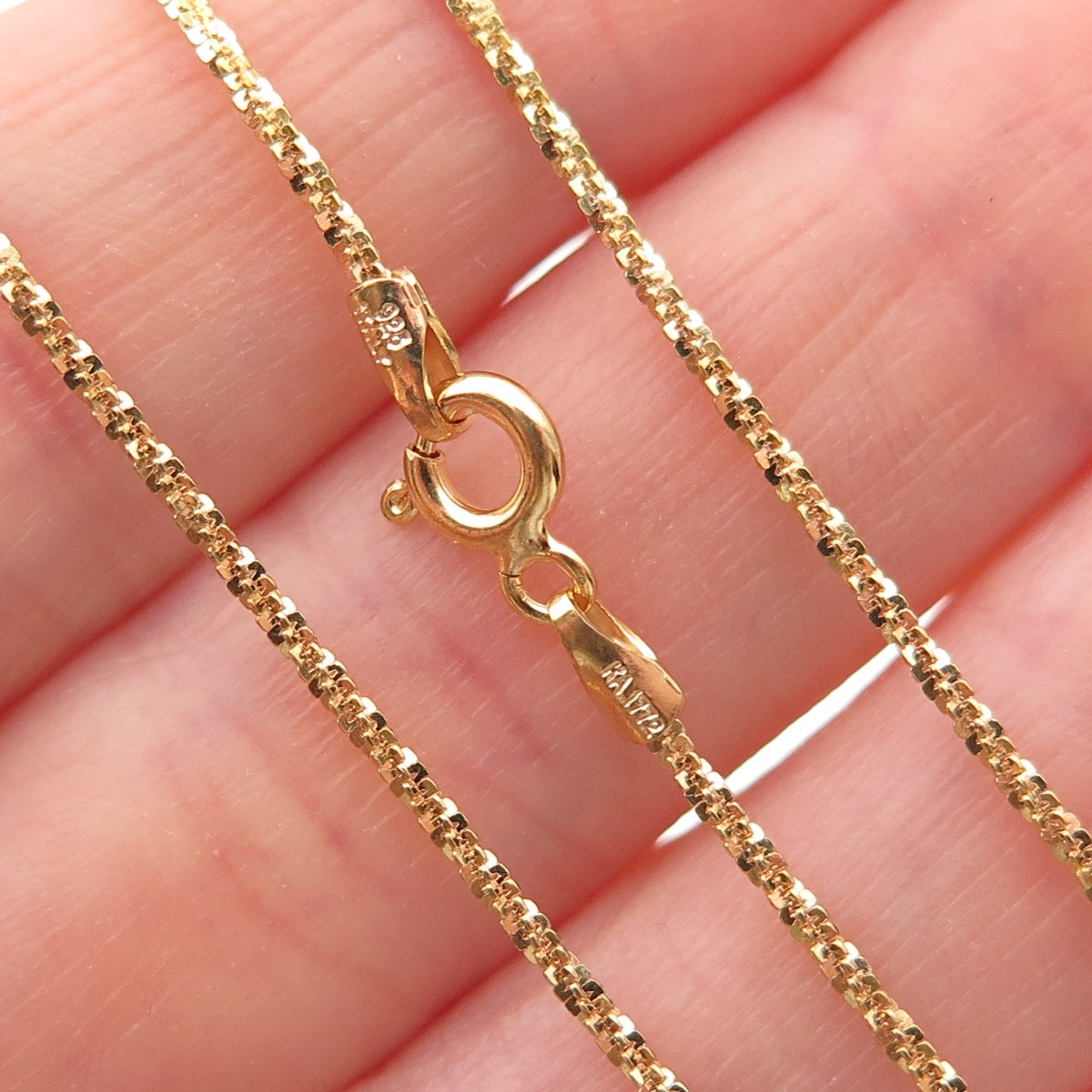 Karizia Spa KA-1772 Sterling Silver Gold Plated Italy Sparkle Chain Necklace 20"