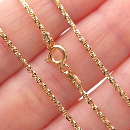 Karizia Spa KA-1772 Sterling Silver Gold Plated Italy Sparkle Chain Necklace 20"