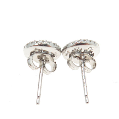 925 Sterling Silver Round-Cut C Z Interchangeable Stud Earrings