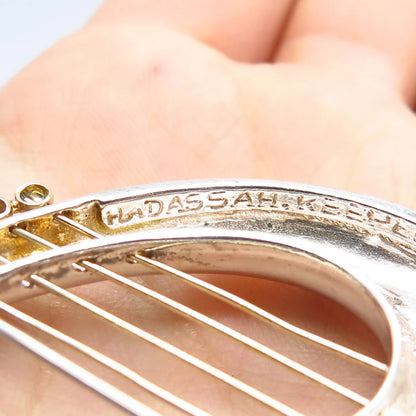 925 Sterling Silver / 14K Gold Vintage Modernist Pin Brooch
