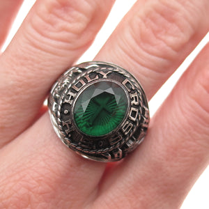 Josten 925 Sterling Silver Vintage C Z Holy Cross High School Ring Size 9