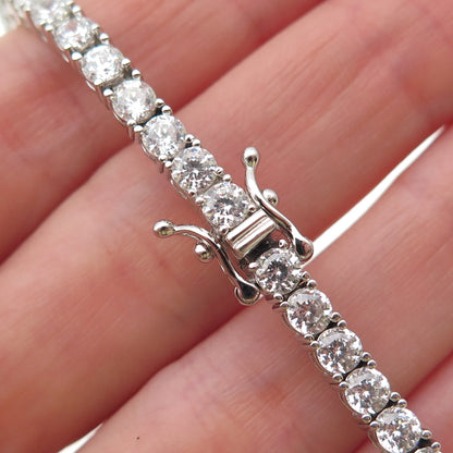 925 Sterling Silver Round-Cut C Z Tennis Link Bracelet 7.25"