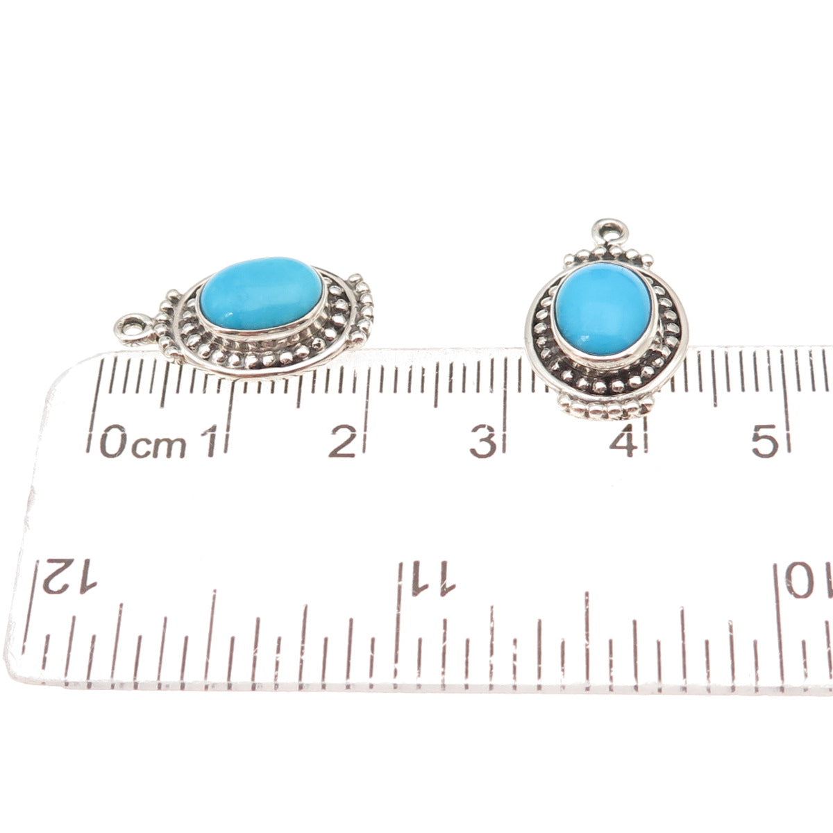925 Sterling Silver Vintage Real Sleeping Beauty Turquoise Jacket Earrings