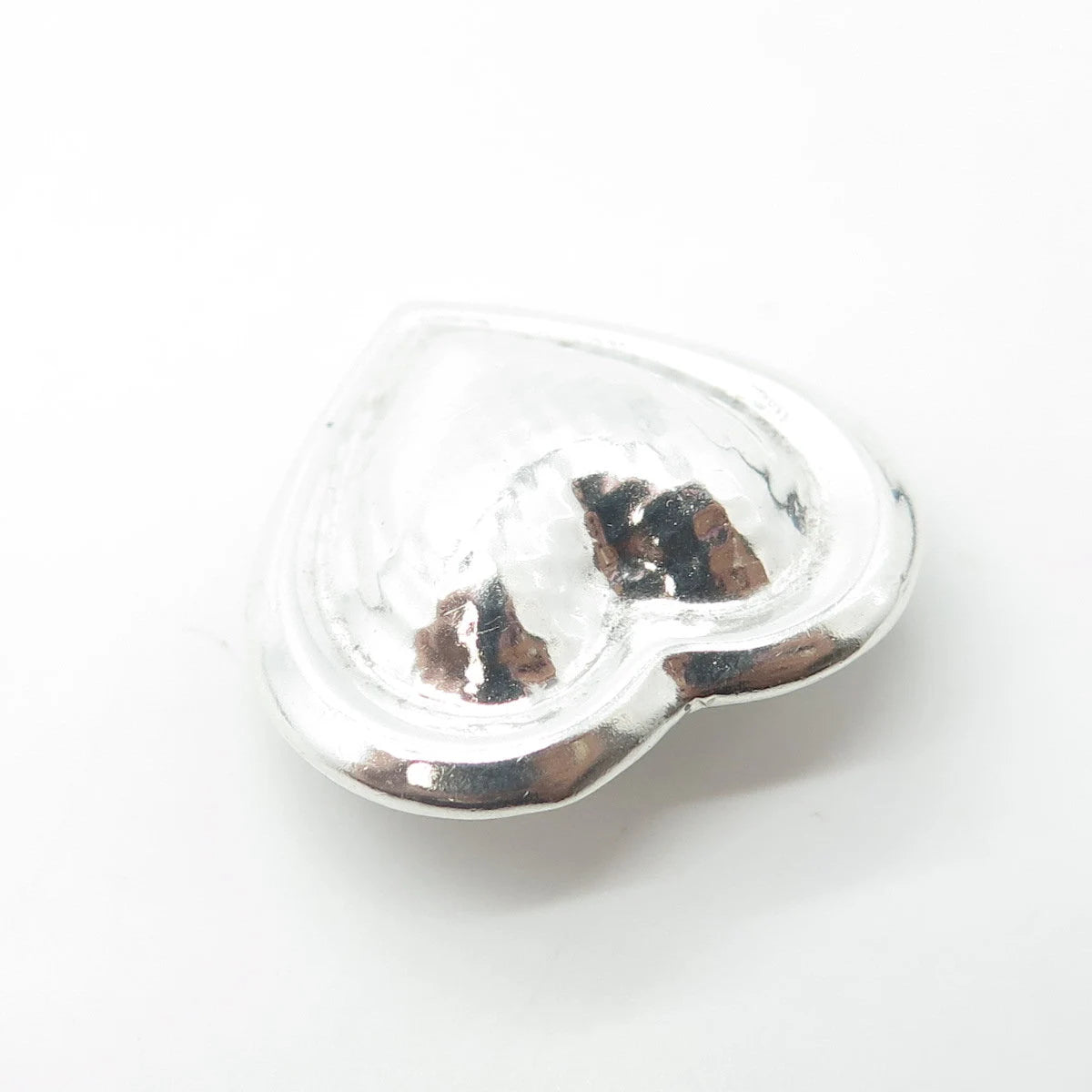 925 Sterling Silver Vintage Mexico Puffy Heart Pin Brooch