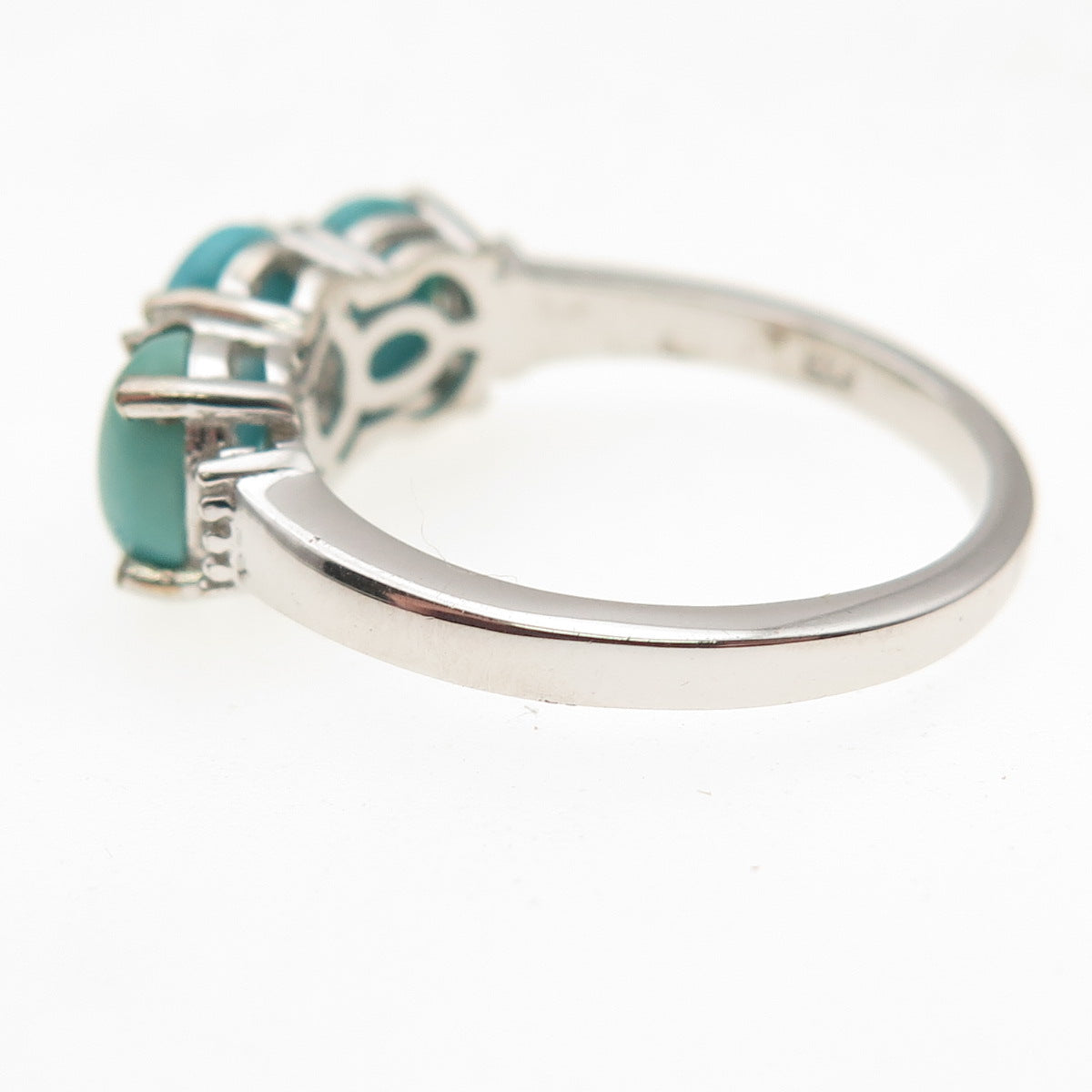 Chuck Clemency 925 Sterling Silver Real Diamond & Turquoise Ring Size 8.25