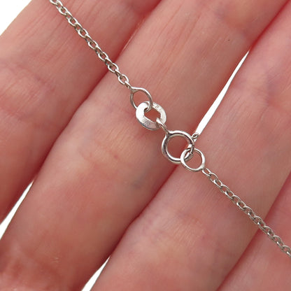 Chuck Clemency 925 Sterling Silver Real Tanzanite Cable Chain Necklace 18"