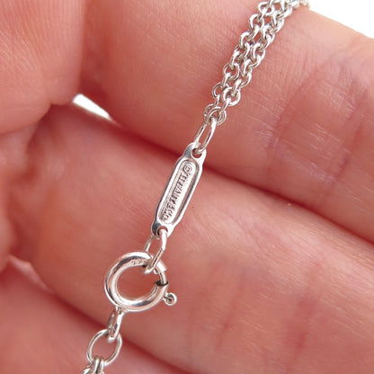 Tiffany & Co. 925 Sterling Silver Vintage Infinity Double Chain Necklace 16"