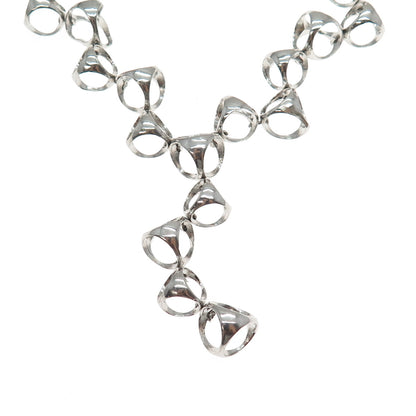 925 Sterling Silver Vintage Modernist Chain Necklace 16-18"