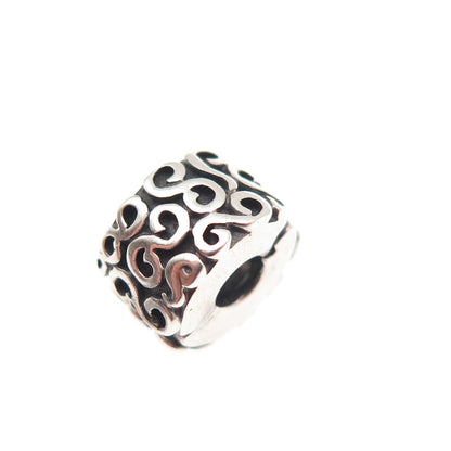 Pandora 925 Sterling Silver Swirl Clip Charm