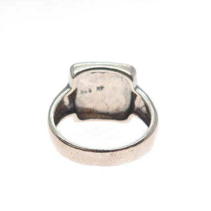 CHAPAL ZENRAY 925 Sterling Silver Vintage Flower Oxidized Ring Size 9.25
