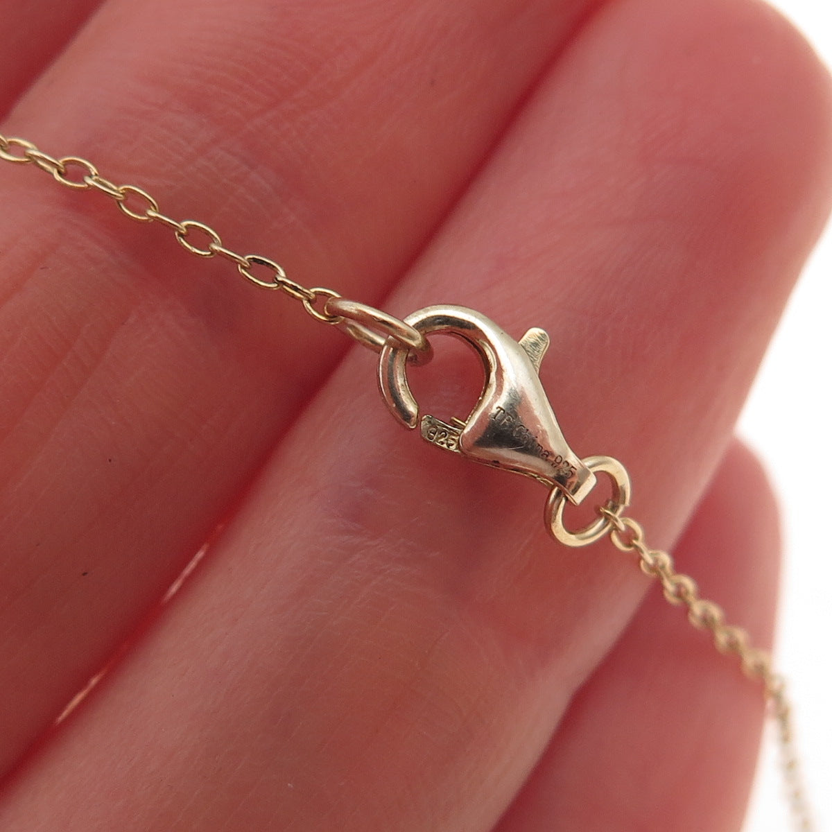925 Sterling Silver Gold Plated Cable Chain Necklace 20"