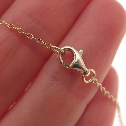 925 Sterling Silver Gold Plated Cable Chain Necklace 20"