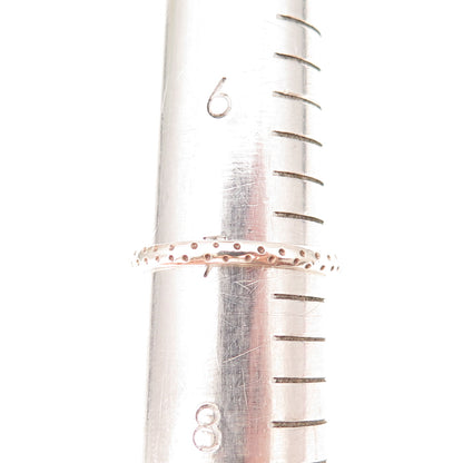 Estelle 925 Sterling Silver Vintage Dotted Oxidized Band Ring Size 7