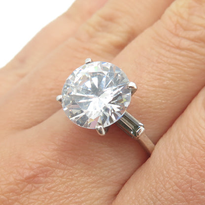 LAUREN G. ADAMS 925 Sterling Silver Vintage C Z Engagement Ring Size 8