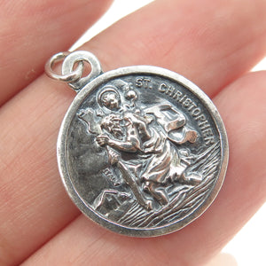 925 Sterling Silver Vintage Pope Joannes XXIII Pontifex Max. Religious Pendant