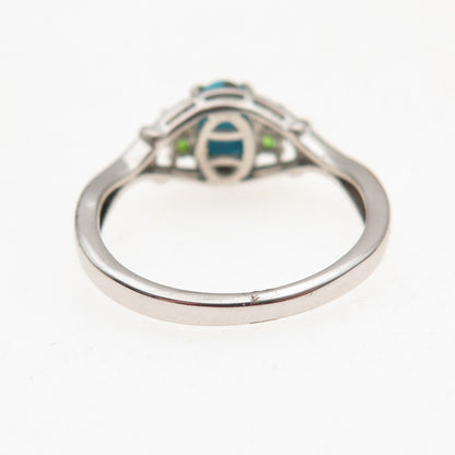 Chuck Clemency 925 Sterling Real Sleeping Beauty Turquoise & Peridot Ring Size 8