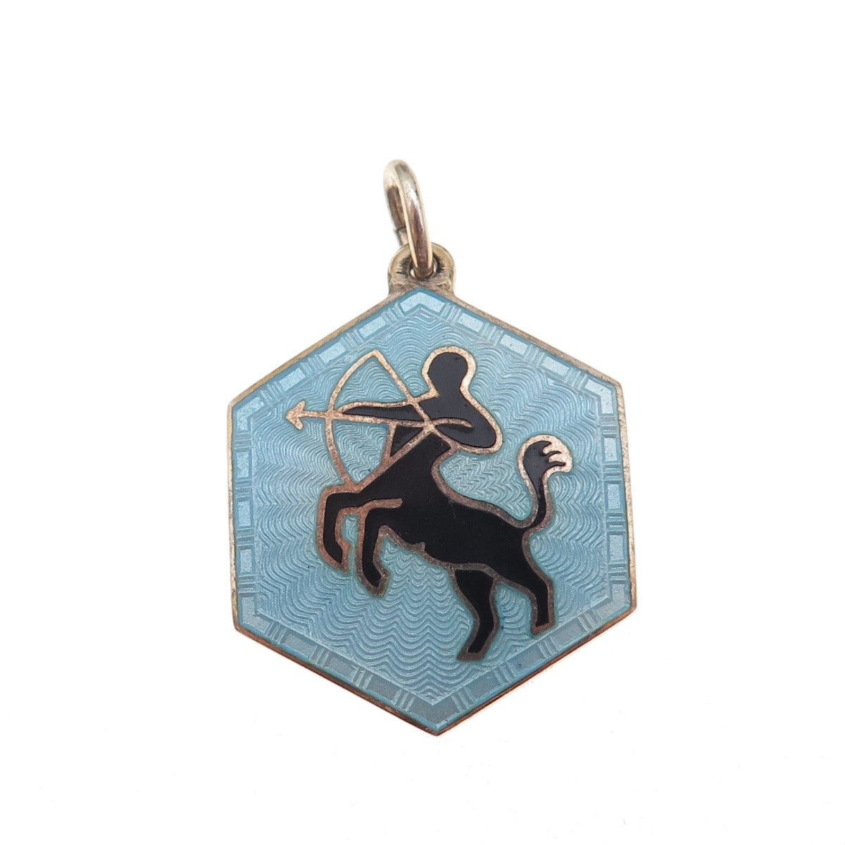 David Andersen Sterling Gold Plated Vintage Norway Enamel Sagittarius Pendant