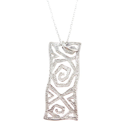 925 Sterling Silver Modernist Spiral Bar Cable Chain Necklace 18"