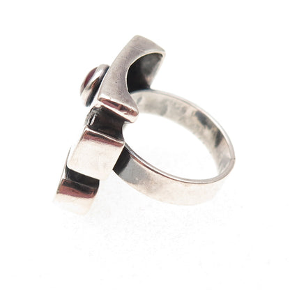 Ninos Chammo Sterling Silver Vintage Real Tourmaline Modernist Ring Size 7.25