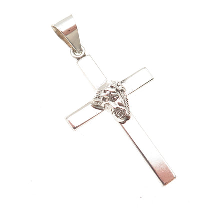 PPC Princess Pride 925 Sterling Silver Vintage Jesus Cross Charm Pendant