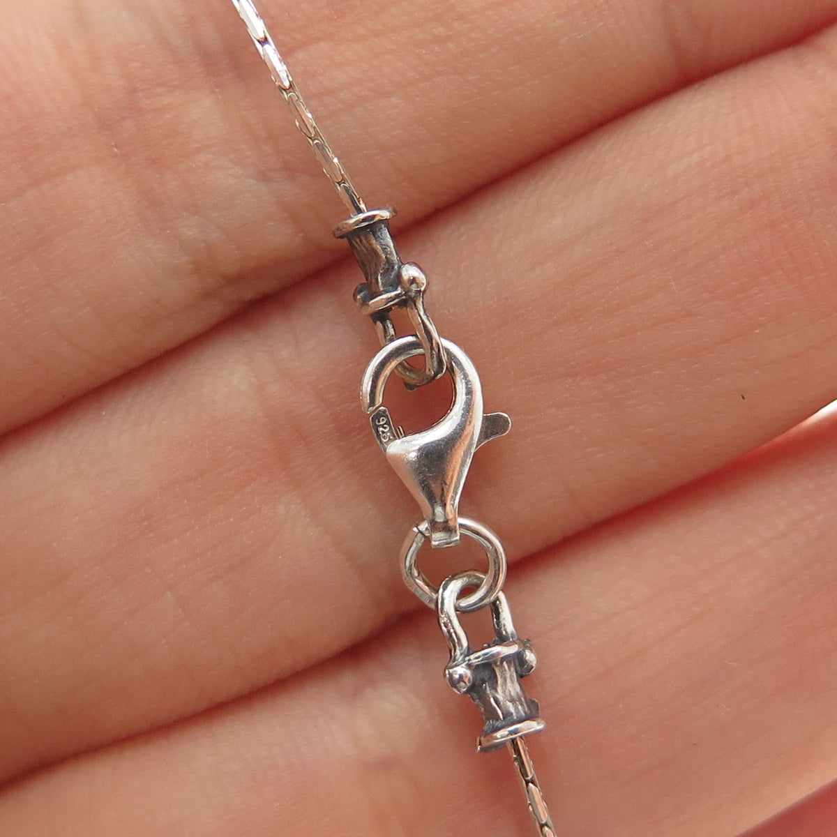 925 Sterling Silver Vintage Real Pearl Flower Blossom Chain Necklace 16"