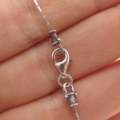 925 Sterling Silver Vintage Real Pearl Flower Blossom Chain Necklace 16"