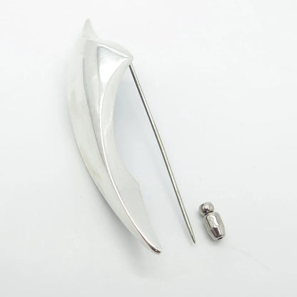 925 Sterling Silver Vintage Fang Lapel Pin