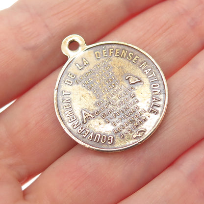 Antique 1870 France General Trochu Government of National Defense Medal Pendant
