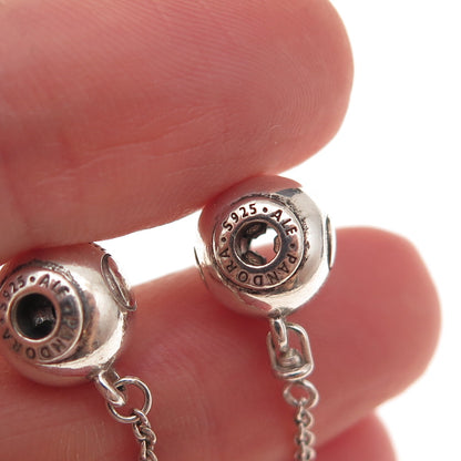 Pandora 925 Sterling Silver Signature Logo Safety Chain Slide Charm