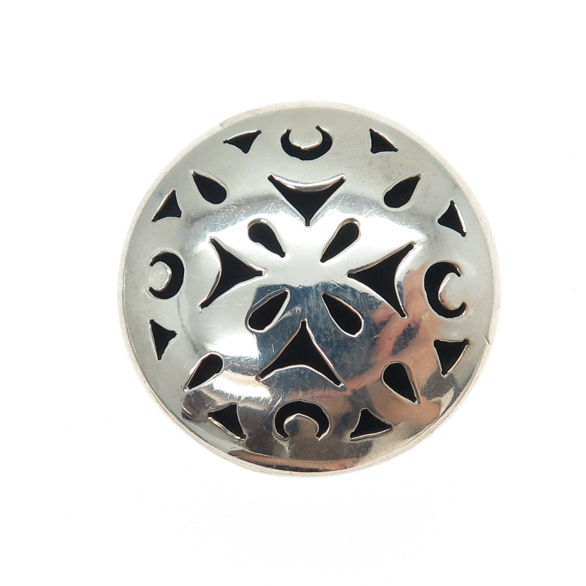 925 Sterling Silver Vintage Mexico Ornate Floral Snuff / Pill Box
