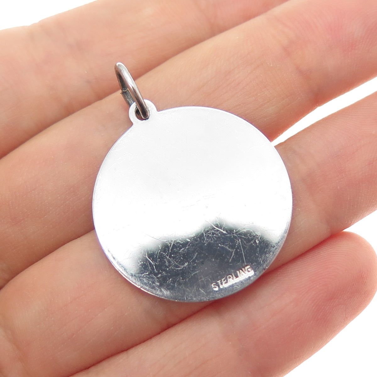 925 Sterling Silver Vintage Happy Anniversary Bell Charm Pendant