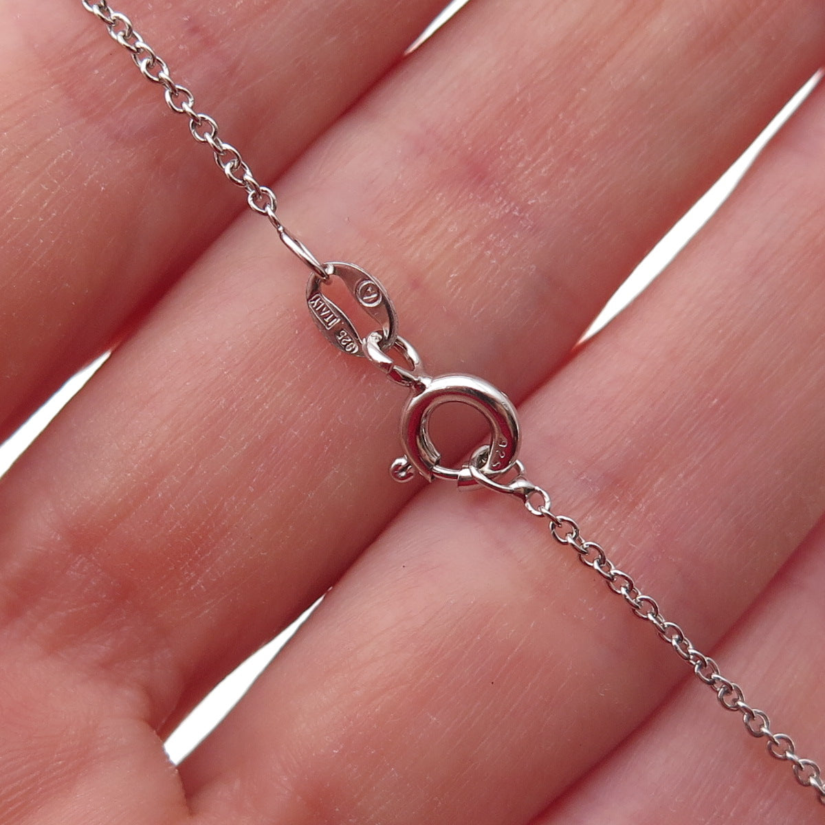 925 Sterling Silver Round-Cut C Z Petal Cable Chain Necklace 18"