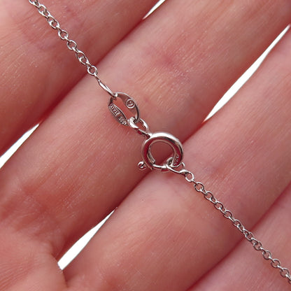 925 Sterling Silver Round-Cut C Z Petal Cable Chain Necklace 18"