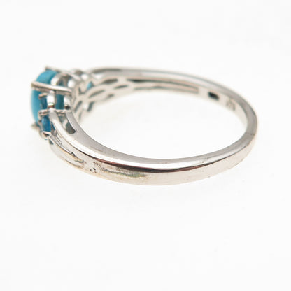 Chuck Clemency 925 Sterling Silver Real Turquoise & Apatite Ring Size 8.25