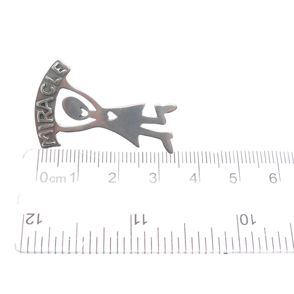 925 Sterling Silver Vintage "Miracle" Breast Cancer Lapel Pin