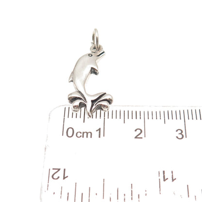925 Sterling Silver Vintage Dolphin Mini Charm Pendant