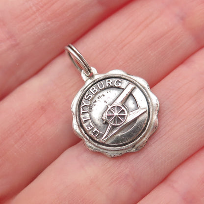 BATES & KLINKE 925 Sterling Silver Vintage Gettysburg Mini Charm Pendant