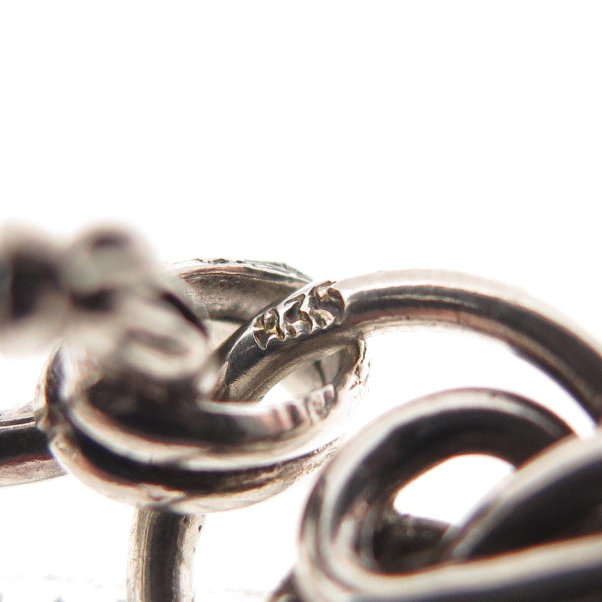 835 Silver Vintage Modernist Interlocked Infinity Link Bracelet 7.25"