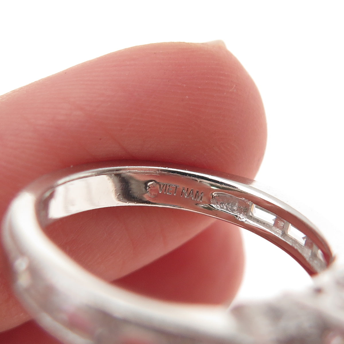 925 Sterling Silver Multi-Cut C Z Engagement Ring Size 6