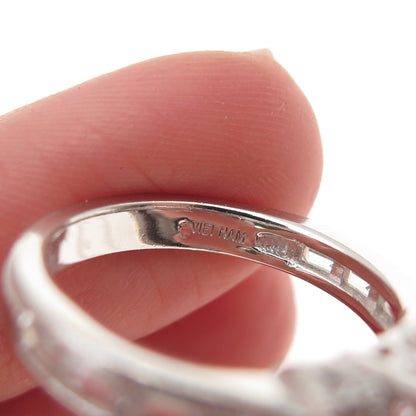 925 Sterling Silver Multi-Cut C Z Engagement Ring Size 6