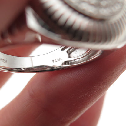 Jane Seymour 925 Sterling Silver 2-Tone Real Round-Cut Diamond Ring Size 10