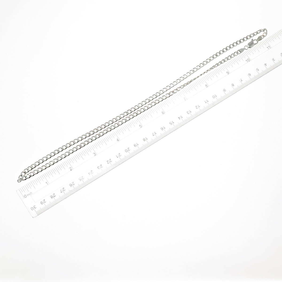 925 Sterling Silver Vintage Italy Curb Chain Necklace 22"