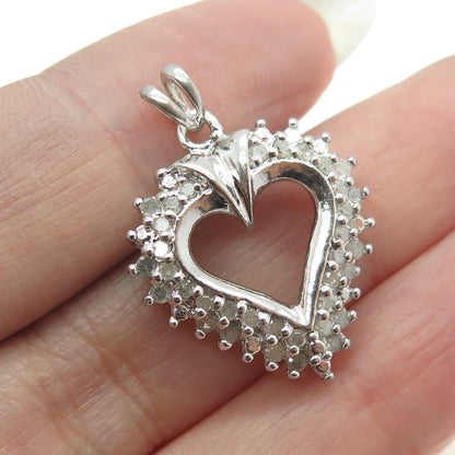 DBJ DEE BERKLEY JEWELRY 925 Sterling Silver Real Diamond Heart Pendant