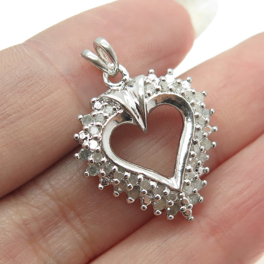 DBJ DEE BERKLEY JEWELRY 925 Sterling Silver Real Diamond Heart Pendant