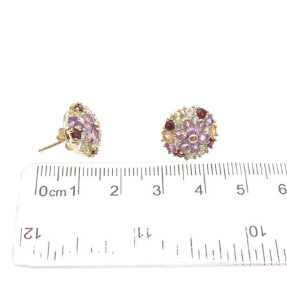 DEE BERKLE Sterling Gold Plated Topaz Amethyst Garnet Citrine & Peridot Earrings