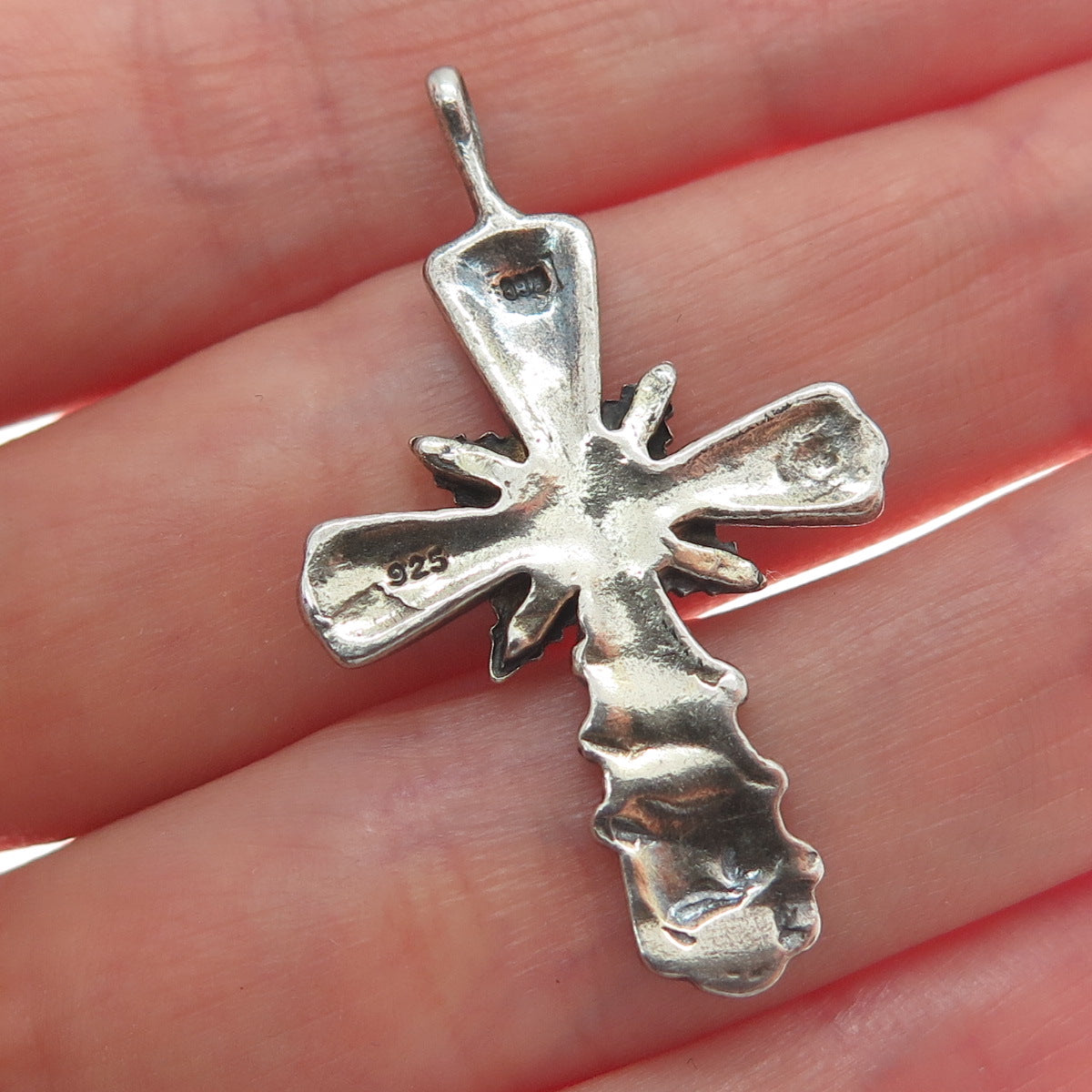 RGC Riddles Group 12K Rose & Yellow Gold Sterling Silver Vintage Cross Pendant