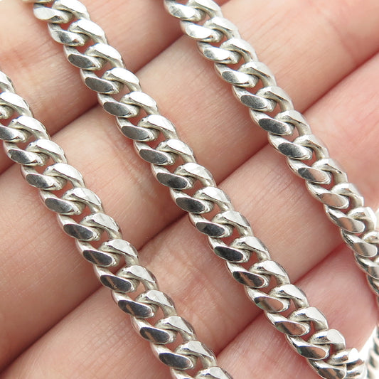 925 Sterling Silver Italy Miami Cuban Chain Necklace 24"